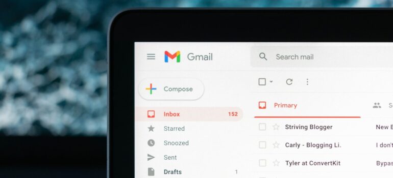 A Gmail inbox.