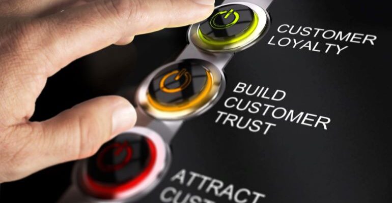 Three buttons that lead to different outcomes with customers.