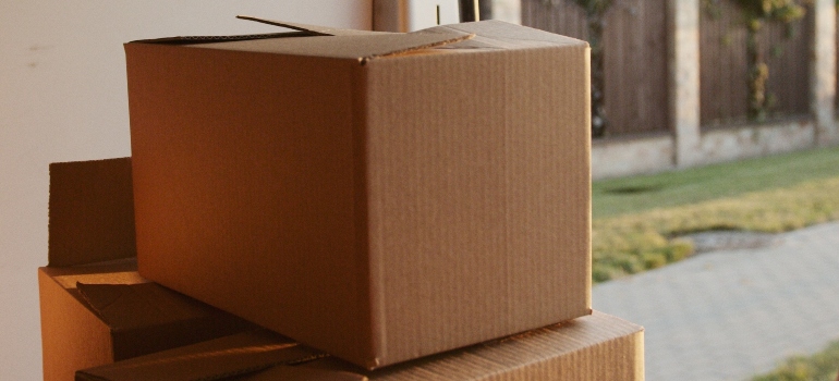 A box in a moving van